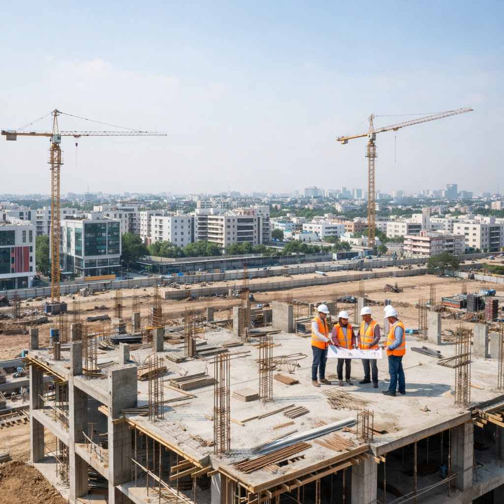 Modern urban development project in Indian city