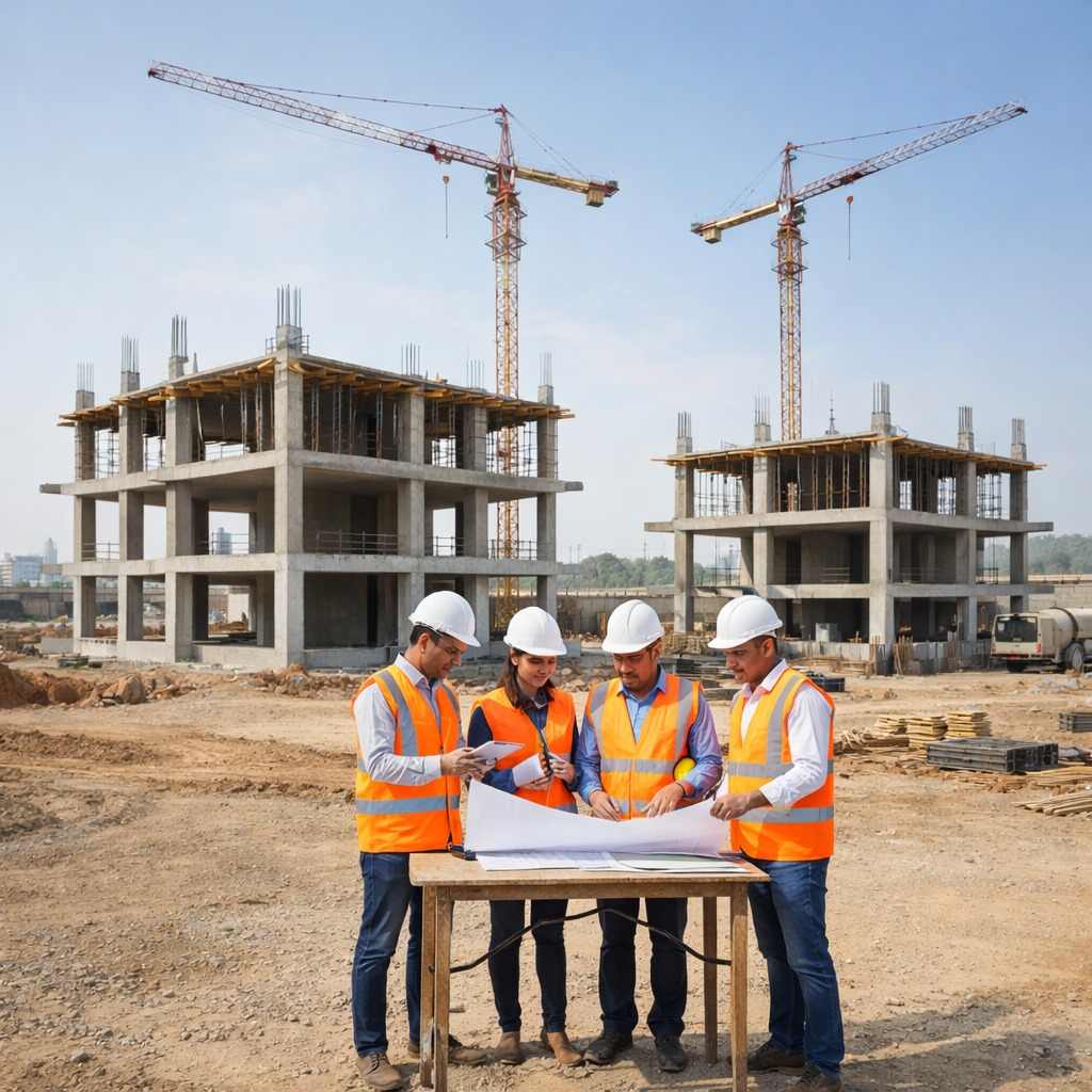 Residential apartment project under construction in India